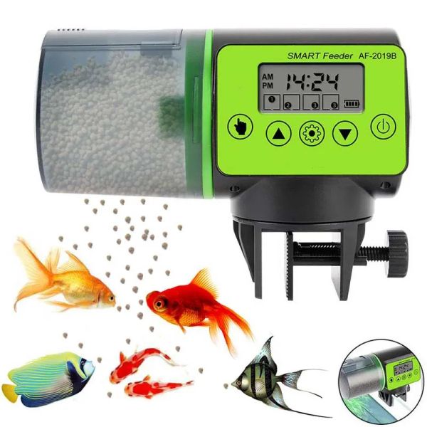 Filers Smart Aquarium Mini Automatic Fish Fimener Vacation Auto Fish Tank Fheders With Timer Pet Feeding Dispensher LCD Fish Fiding Tool