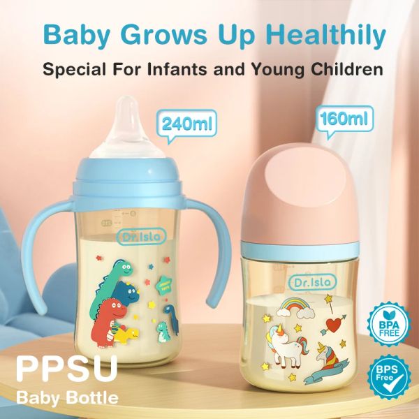 Nourrir 160/240 ml PPSU Bottle Babinet Double Manage Babinet Baby Widecaliber Milk Bott
