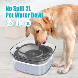 Nourrir 2L / 70oz Antisplash Dog Water Bol pas de déversement lent Dispecteur d'eau potable pour chiens de grande capacité pour chiens de grande capacité