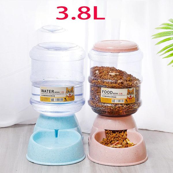 Alimentation 3,8 L Fontaine d'eau pour Chat de Grande capacité Abreuvoirs pour Chats et Chiens Mangeoire Automatique Boire des Aliments pour Animaux de Compagnie Bol d'eau Bol pour Chien