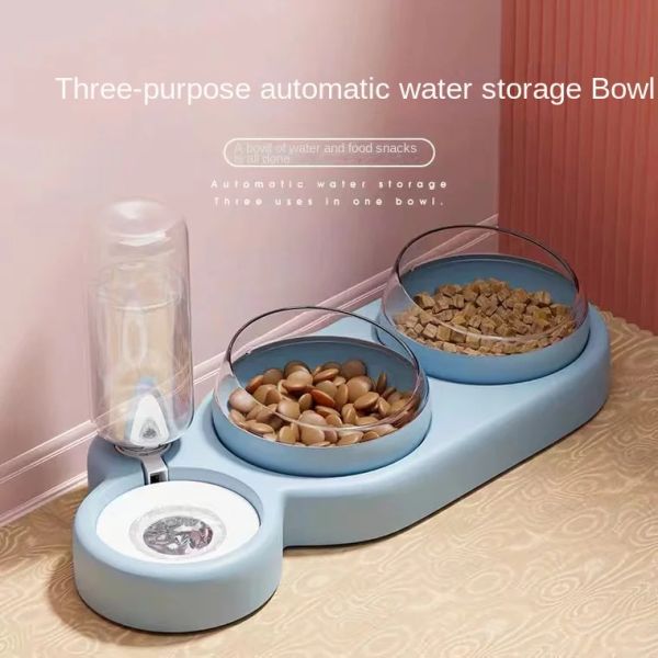 Alimentation 3 en 1 pour chat, bol de nourriture pour chien, eau potable, abreuvoir automatique 3 en 1, bol de nourriture pour chat, fournitures pour animaux de compagnie