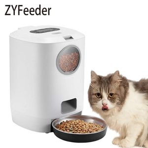 Alimentation 4,5 L grande capacité mangeoire pour animal de compagnie alimentation automatique avec bac de stockage visuel enregistrement intelligent chats ou chiens bol distributeur de nourriture