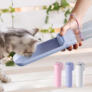 Voeden 420 ml Draagbare Huisdier Waterfles Opvouwbare Lekvrij Hond Drinkbak Cup Outdoor Reizen Honden Katten Water Dispenser feeder