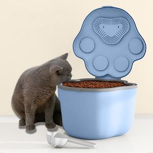 Alimentación Contenedor de almacenamiento de alimentos para mascotas de 46 kg Cubo de almacenamiento de alimentos secos para gatos a prueba de humedad Caja de almacenamiento de plástico para almacenar bocadillos para mascotas 2022