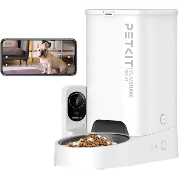 Nourrir une mangeoire pour animaux de compagnie automatique avec caméra, vidéo HD 1080p avec vision nocturne, mangeoire de chien Cat WiFi 2,4 g avec audio 2WAY