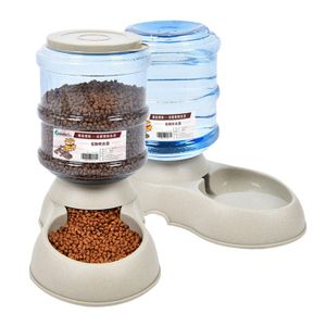 Alimentation Behogar Besegad 1 gallon automatique distributeur d'eau de nourriture pour animaux de compagnie solution mangeoire abreuvoir bouteille de stockage de nourriture bol plat pour chiens de chat