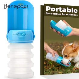 Benepaw Bouteille d'eau portable pliable en silicone de qualité alimentaire pour animal domestique - Distributeur d'eau potable léger et étanche 300 ml/10,1 oz