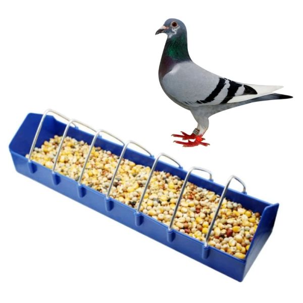 Mangeoire à poulet en plastique à travers 8 cellules, abreuvoir à pigeons, capacité de 1,65 livres, distributeur de nourriture pour petits oiseaux, équipement d'alimentation