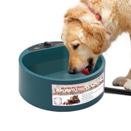 Bol d'alimentation pour chien, mangeoire chauffante, bol d'eau pour animaux de compagnie, chien, chat, chiot, chauffage d'hiver, mangeoire pour animal domestique, récipient de nourriture, bol chauffant pour animaux de compagnie