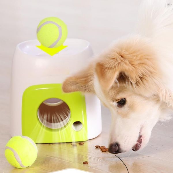 Juguetes interactivos para alimentar a perros, máquina de lanzamiento de pelotas de tenis para mascotas, dispensador de comida para gatos, herramienta de entrenamiento con juegos de recompensa, comederos lentos para perros