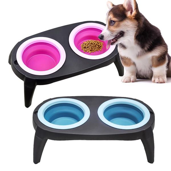 Bol d'alimentation pliable pour chien avec support, Durable, écologique, jambe détachable, nourriture, eau, bol à boire, mangeoire pour animal domestique, plats, accessoires pour chiens