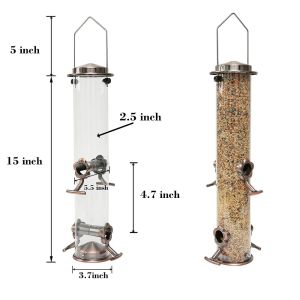 Nourrir L40 Automatique Bouce-aliments à oiseaux Bol de nourriture extérieure Décoration de jardin vintage Écureuil proche de la nature