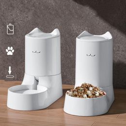Alimentación de gran capacidad Dispensador de alimentos para gatos Tazón de agua Pet alimentador automático de alimentación de agua bebedera expendedora contenedor de almacenamiento de alimentos para perros