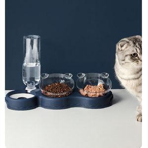 Bol d'alimentation pour animaux de compagnie, bol pour chat, bol pour chien, bol à boire automatique, bol de nourriture pour chat, Double bol antidérapant, facile à nettoyer, fournitures pour animaux de compagnie, fournitures pour chats