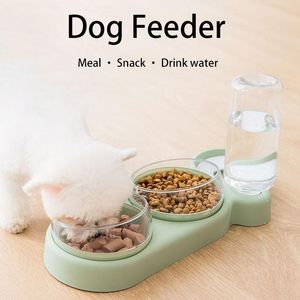 Bol d'alimentation 3 en 1 pour animaux de compagnie, bol pour chien et chat, mangeoire automatique, conteneur de stockage de nourriture sèche et humide, protège-cou, boisson, plats mignons pour chiots, accessoire pour animaux de compagnie