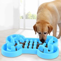 Nourrir un bol de chiens pour animaux de compagnie Salthme Soft Rubber Slow Food Feeder Antislip Antigulping Starter Travel Bol pour chats pour chiens aliments alimentant lent mangeur