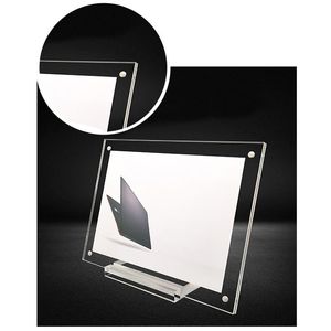 Voeden Fotolijst Acryl Tafel Fotolijst Plexiglas Kaart Teken Desktop Display Stand Ansichtkaart Houder Fotolijsten Home Decor