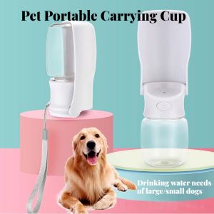 Voeden van draagbare hondenwaterfles Voedselwatercontainer voor honden Huisdieren Feeder Bowl Outdoor Travel Ortable Lekvrije huisdierwaterfles