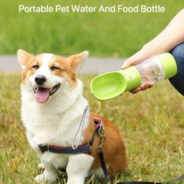 Alimentação portátil pet gato garrafa de água para cão beber alimentador com tigela durável ao ar livre viagem gato beber acessórios do cão