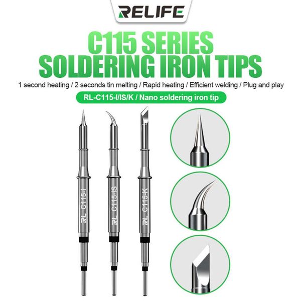 Feeding Relife RLC115 (I / IS / K) Conseils Universal JBC C115 Soudering Iron Tip Tince