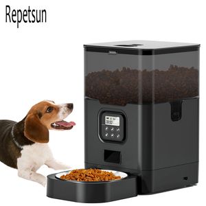 Alimentation Repetsun 4L Mangeoire Automatique Pour Animal De Compagnie Fenêtre Transparente Distributeur De Nourriture Pour Chat Peut Enregistrer Le Son Chat Chien Timing Bol En Acier Inoxydable Pour Animaux De Compagnie