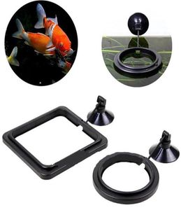 Voerring Aquarium Vistankstation Drijvende Tary Feeder Squarecircle Auto Feeders met PET -voeding285C28551146747