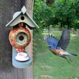 Theepot voeren Vogelhuisjes en voederbakken Hangende kolibrievoeders Vogelhuis Hangende kolibrievoeder Buitenkant Vogelvoeder voor wilde vogels