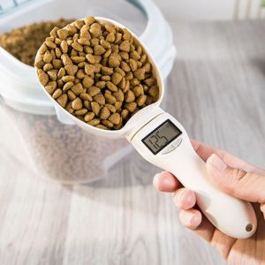 alimentación Willstar Báscula electrónica para alimentos para mascotas Pantalla LED Báscula de cocina Cuchara Taza medidora Taza portátil Alimentador para perros y gatos