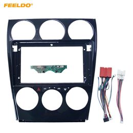 FEELDO Car Audio 2Din Fascia Frame Adapter con panel de CA Cable de alimentación Canbus para Mazda 6 Pantalla grande DVD Fitting Dash Trim Kit # 64219C