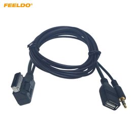 FEELDO Auto Audio Muziek 3 5mm AUX Kabel AMI MDI MMI Interface USB Oplader Voor Audi Volkswagen Draad adapter #6209203G