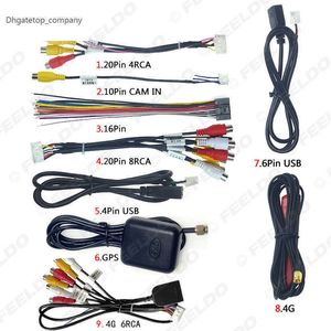 FEELDO Auto Head Unit Stereo Kabelboom Kits Compatibel Voor XY AUTO Android Oplossing Interface RCA USB Audio en video kabel