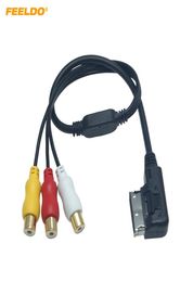 Musique de média de voiture feledo 3-RCA Femelle à MDI / AMI Interface AUX Cable pour Audi Skoda Wire Aux adaptateur # 62202738275