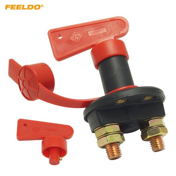 FEELDO DC12V-24V Car Truck Boat Battery Power Kill Switch Aislador de desconexión de corte de vehículo con llave extraíble # 5702244Y