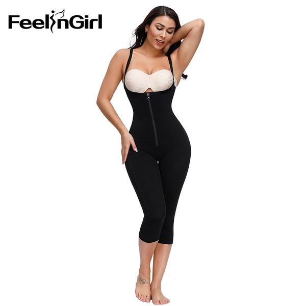 FeelinGirl Full Body Femmes Sous-Vêtements Minceur Shapewear Butt Lift Shapers Ouvert Entrejambe Long Pantalon Ventre Jambes Contrôle Corps Shaper 210402