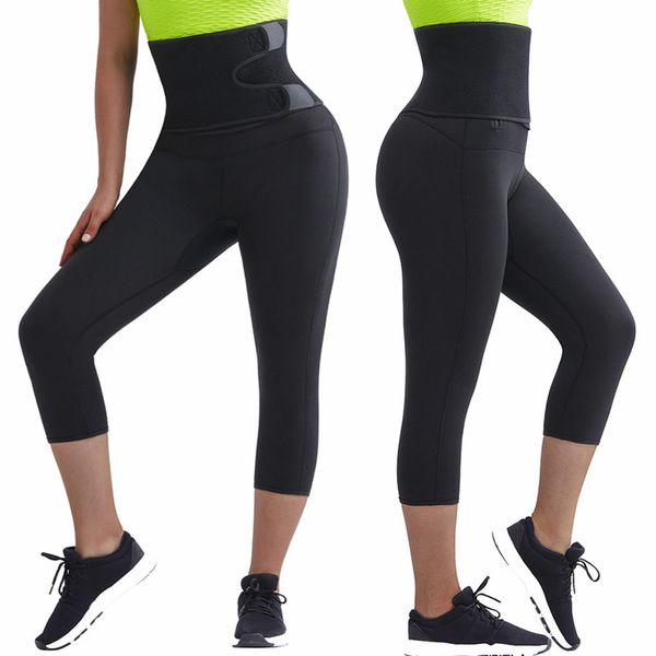 Feelingirl Neopreno para mujer Sauna Pantalones adelgazantes Body Shaper Gym Entrenamiento Hot Thermo Sweat Leggings Shapers Cintura Trainer Pant LJ201209