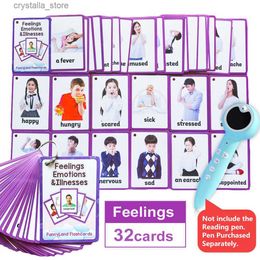 Gevoelens Emoties Ziekte Engels Woord Kaart Flash Card Leren Educatief Speelgoed voor Kids Kinderen Pocket Card Geschenken Montessori L230518