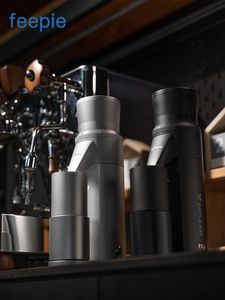Feepie Electric Coffee Grinder Black Silver 7Core 48mm Burr Bean Miller pour Espresso Filter 240423