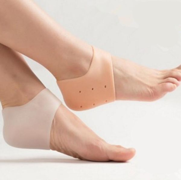 Chaussettes de soin des pieds Gel hydratant en silicone Chaussettes de talon Protecteurs de soins de la peau des pieds fissurés avec trou LX3892