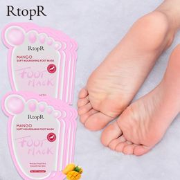 Pied Masque Masque PEEL PEELLE MORT BLANGINGE HYDURISATION EXFOLIATINATION DU RÉNÉBIRATION Pédicure Retirer les chaussettes de talon de peau morte épluchante