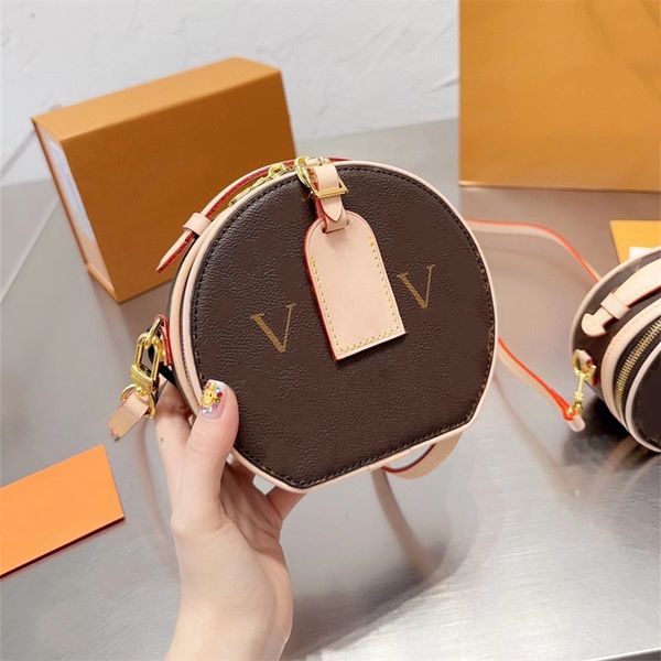 2023 Mini Circle Round Bags sac de designer circulaire sac à bandoulière mode minuscule cross body sacs à main floraux Imprimer Fleurs Lettres Cuir 5A