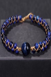 Fehame de haute qualité lapis lapis lazuli blue œil de pierre de pierre Bracelets pour femmes hommes étirez bracelet rond couple cadeau3817472
