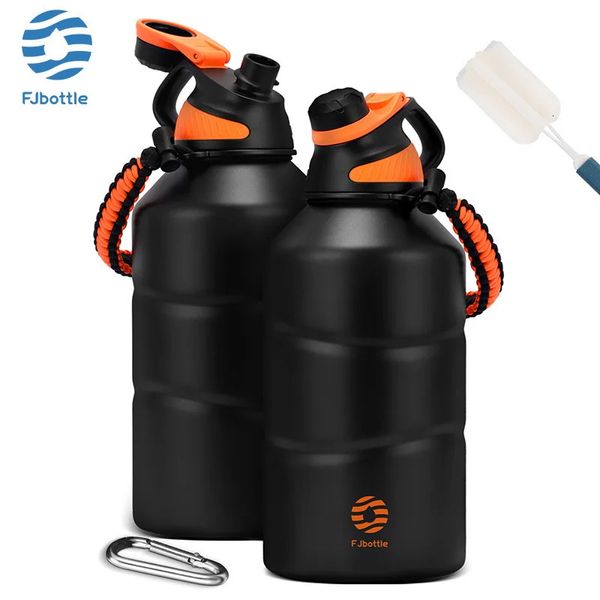 FEIJIAN Thermos bouteille 19L grande capacité en acier inoxydable eau thermique froide et flacon à vide avec corde salle de sport 240328