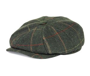 FEINION Casquette Newsboy pour Hommes Femmes 50 Laine Tweed Casquettes Plates Chevrons Cabbies Driver Hat Vert Jaune 068 T2009114908176