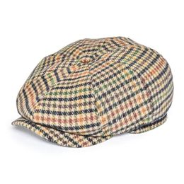 FEINION casquette gavroche pour hommes femmes à chevrons 50% laine Tweed casquettes plates jaune vert Cabbies pilote chapeau 068 201216252W