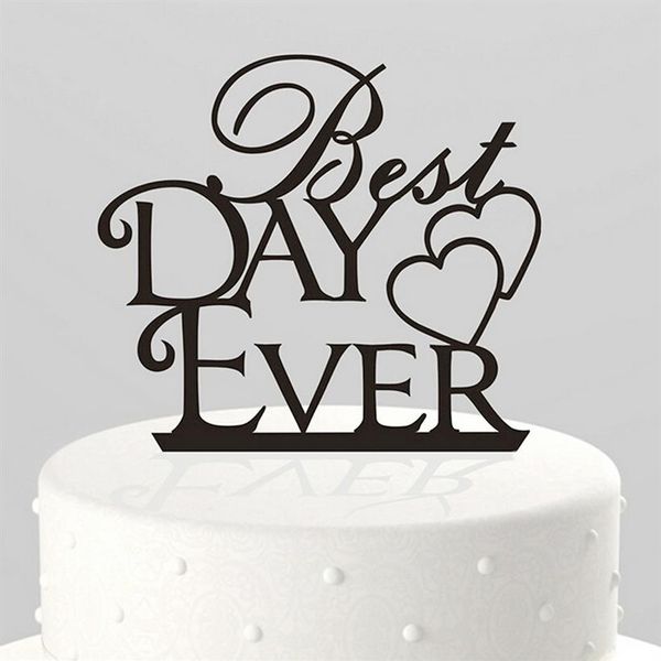 Feis acrylique gâteau topper jour jamais lettre anniversaire gâteau topper mariage décoration gâteau accessoire328z
