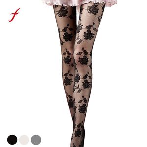 Feitong Merk Mode Vrouwen Meisjes Sexy Kousen Kant Rose Hollow Fishnet Sexy Dij Hoge Kousen Panty Slang 3 Kleur S926