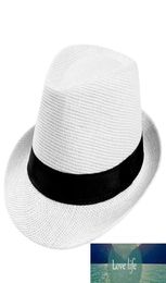 Feitong Unisex Women Men Fashion Summer Investy Beach Beach Sun Straw Panamá Jazz Hat Cowboy Fedora Gangster Cap2740861