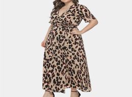 Feitong Femmes Hobe Summer Party Night Plus Taille Leopard Dress Streetwear Short New Shelves V Cut Dress Femme Vestido Y190709016094534