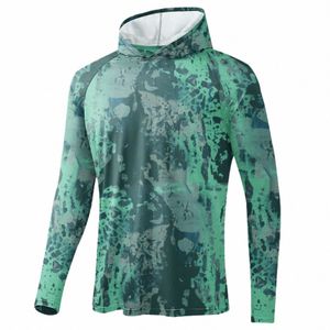 Feiyue camisa de pesca con capucha LG manga UV Protecti hombre al aire libre Camoue humedad Wicking Jersey ropa de pesca pelágica c8qg #