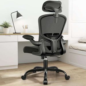 Felixking Appui-tête de bureau ergonomique, support lombaire et roulettes réglables par ordinateur à dossier haut, chaise pivotante confortable avec accoudoirs rabattables pour le bureau à domicile